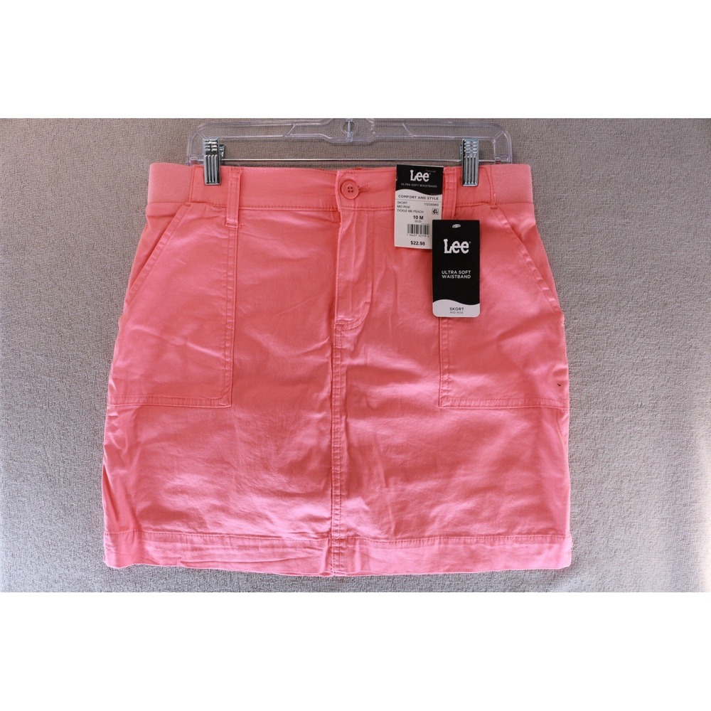 Lee Skort Womens 10 M Ultra Soft Waistband Mid Rise Tickle Me Peach NWT